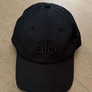 ALO Yoga Black Embroidered Logo Baseball Cap